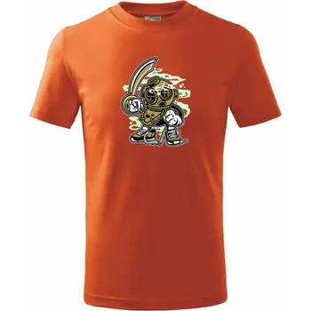Chlapecké tričko Nebojácňák potapěč - Tričko dětské bavlněné - 134 cm/8 let ( Oranžová )