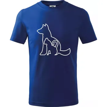Chlapecké tričko Kočkopes - Tričko dětské bavlněné - 98 cm / 2 roky ( Královská modrá )