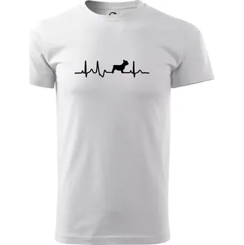Pánské tričko EKG Francouzský buldoček z boku - Triko extra velké (5-8XL) - 7XL ( Bílá )