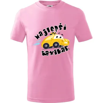 Nejlepší taxikář kreslený - Tričko dětské bavlněné - 98 cm / 2 roky ( Růžová )
