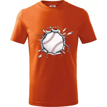 Baseball míč v triku - Tričko dětské bavlněné - 104-110cm / 3-4 roky ( Oranžová )