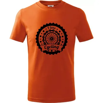 I love cycling - kolo - Tričko dětské bavlněné - 158 cm/12 let ( Oranžová )