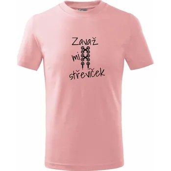Chlapecké tričko Zavaž mi střevíček tkanička - Tričko dětské bavlněné - 98 cm / 2 roky ( Růžová )