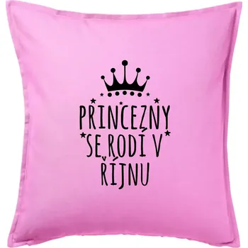 Polštář Princezny se rodí v říjnu - Polštář 50x50 - 50x50 - Pouze potah ( Růžová )