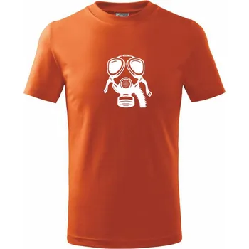 Chlapecké oblečení Plynová maska - Tričko dětské bavlněné - 98 cm / 2 roky ( Oranžová )