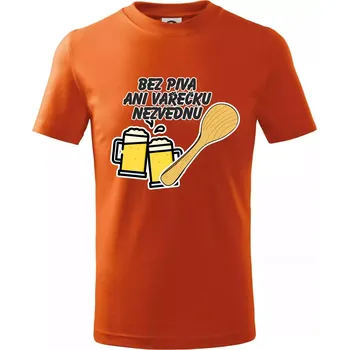Chlapecké tričko Bez piva ani vařečku nezvednu - Tričko dětské bavlněné - 146 cm/10 let ( Oranžová )