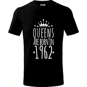 Chlapecké tričko Queens are born in 1962 - Tričko dětské bavlněné - 98 cm / 2 roky ( Černá )