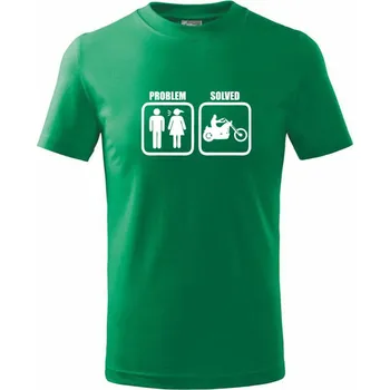 Problém motorka chopper - Tričko dětské bavlněné - 98 cm / 2 roky ( Středně zelená )