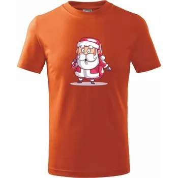 Chlapecké tričko Divící se santa - Tričko dětské bavlněné - 104-110cm / 3-4 roky ( Oranžová )