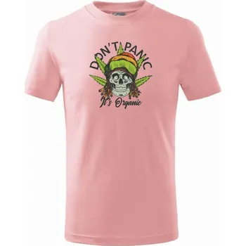 Chlapecké tričko Don't panic it's organic - Tričko dětské bavlněné - 98 cm / 2 roky ( Růžová )