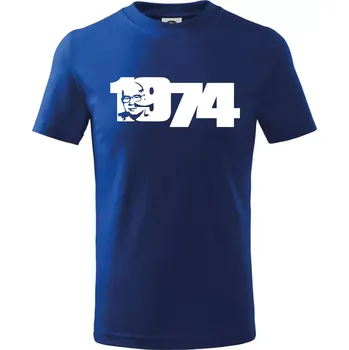 Chlapecké tričko Husákovo dítě - 1974 - Tričko dětské bavlněné - 98 cm / 2 roky ( Královská modrá )