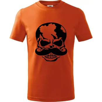 Chlapecké oblečení Mustache lebka - Tričko dětské bavlněné - 158 cm/12 let ( Oranžová )