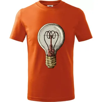 Chlapecké tričko Retro žárovka - Tričko dětské bavlněné - 98 cm / 2 roky ( Oranžová )