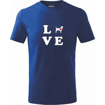 Chlapecké tričko Jack russel terier love - Tričko dětské bavlněné - 98 cm / 2 roky ( Královská modrá )