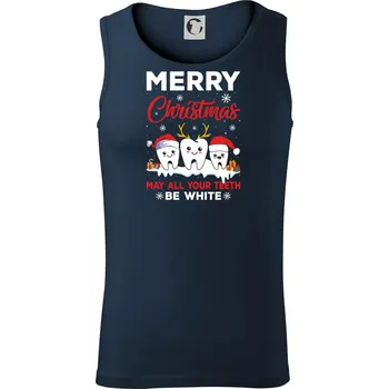 Merry Christmas teeth be white - Tílko pánské Core - M ( Námořní modrá (téměř černá) )