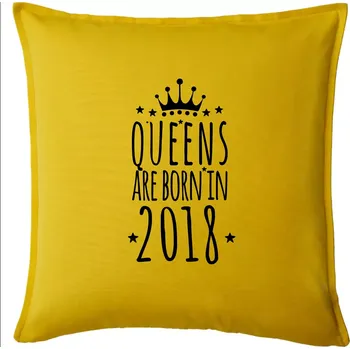 Polštář Queens are born in 2018 - Polštář 50x50 - 50x50 - Pouze potah ( Žlutá )
