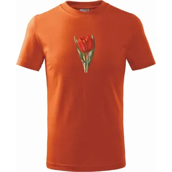Chlapecké tričko Červený tulipán - Tričko dětské bavlněné - 134 cm/8 let ( Oranžová )