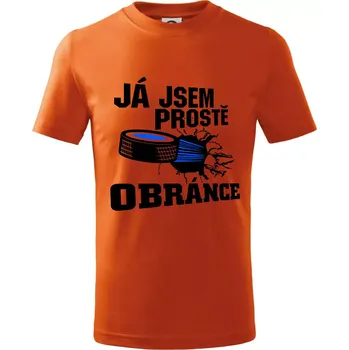 Chlapecké tričko Já jsem prostě obránce (hokej) - Tričko dětské bavlněné - 158 cm/12 let ( Oranžová )