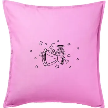 Polštář Andílek hrající - Polštář 50x50 - 50x50 - Pouze potah ( Růžová )