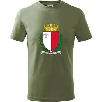 Malta - statní znak - Tričko dětské bavlněné - 134 cm/8 let ( Khaki )