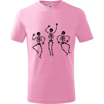 Chlapecké tričko Tancující kostlivci - Tričko dětské bavlněné - 98 cm / 2 roky ( Růžová )