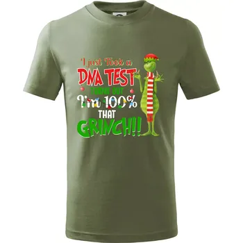 DNA test Grinch - Tričko dětské bavlněné - 134 cm/8 let ( Khaki )