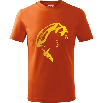 Chlapecké tričko Hlava cyklista zlatá - Tričko dětské bavlněné - 98 cm / 2 roky ( Oranžová )