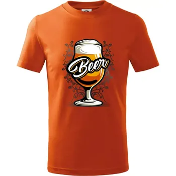 Chlapecké oblečení Beer sklenice s nožkou - Tričko dětské bavlněné - 122 cm/6 let ( Oranžová )