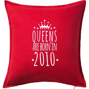 Polštář Queens are born in 2010 - Polštář 50x50 - 50x50 - Pouze potah ( Červená )