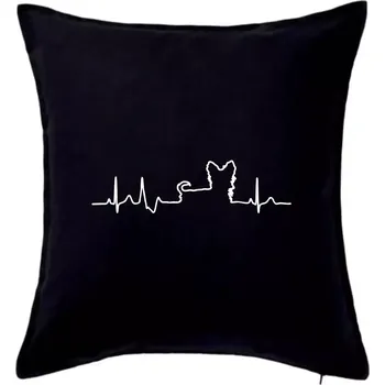 Polštář Jorkšírský teriér EKG - Polštář 50x50 - 50x50 - Pouze potah ( Černá )