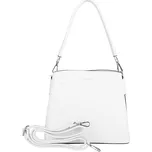Středně velká bílá kabelka na rameno i crossbody Flora 8515