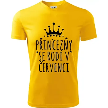 Chlapecké tričko Princezny se rodí v červenci - Dětské triko sportovní (dresovina) - 158 cm/12 let ( Žlutá )