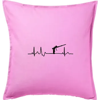 Polštář Ekg pistole na pěnu - Polštář 50x50 - 50x50 - Pouze potah ( Růžová )