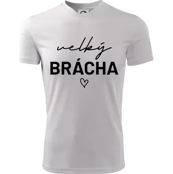 Chlapecké oblečení Velký brácha - nápis na prsou - Dětské triko sportovní (dresovina) - 134 cm/8 let ( Bílá )