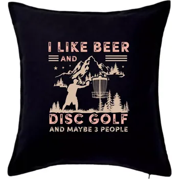 Polštář I like beer and disc golf - Polštář 50x50 - 50x50 - Pouze potah ( Černá )