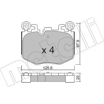 Brzdová destička Sada brzdových destiček, kotoučová brzda METELLI 22-1384-0