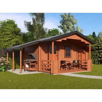 Zahradní domek Camping EKO 490x300 28 mm + přístřešek