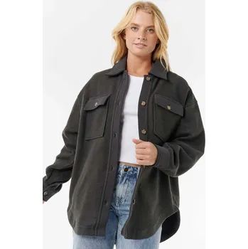 Bunda Rip Curl HIGH TIDE FLEECE SHACKET Washed Black velikost L
