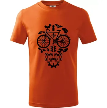 Bike lebka - Tričko dětské bavlněné - 122 cm/6 let ( Oranžová )