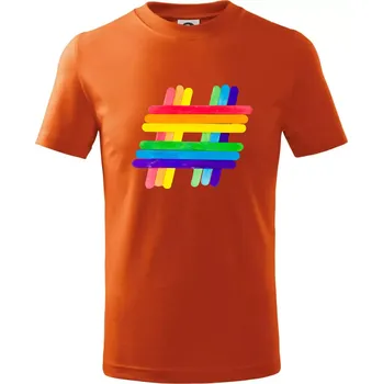 LGBT hashtag - Tričko dětské bavlněné - 158 cm/12 let ( Oranžová )