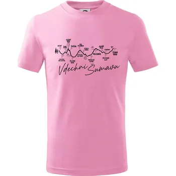 Šumava - Vdechni Šumavu - Tričko dětské bavlněné - 98 cm / 2 roky ( Růžová )