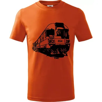 Chlapecké tričko Vlak 854 bok - Tričko dětské bavlněné - 122 cm/6 let ( Oranžová )