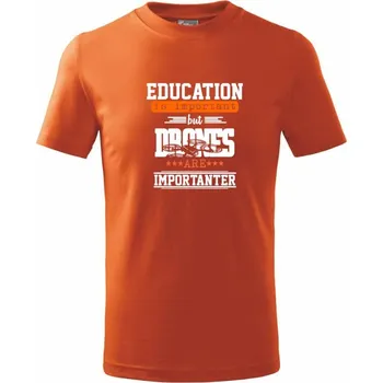 Chlapecké tričko Dron education - Tričko dětské bavlněné - 122 cm/6 let ( Oranžová )
