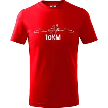 Chlapecké tričko 10km po Jizerkách - Tričko dětské bavlněné - 122 cm/6 let ( Červená )