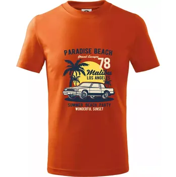 Chlapecké tričko Paradise Beach - Tričko dětské bavlněné - 98 cm / 2 roky ( Oranžová )