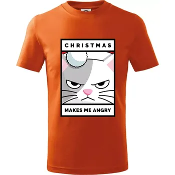 Chlapecké tričko Christmas makes me angry - Tričko dětské bavlněné - 98 cm / 2 roky ( Oranžová )