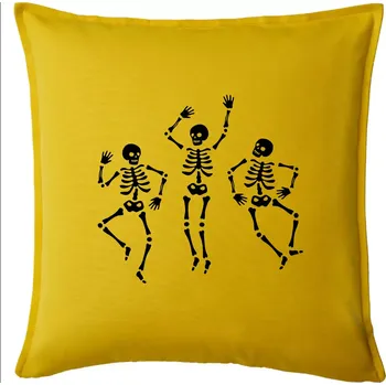 Polštář Tancující kostlivci - Polštář 50x50 - 50x50 - Pouze potah ( Žlutá )