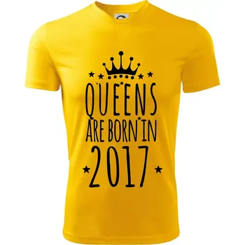 Chlapecké tričko Queens are born in 2017 - Dětské triko sportovní (dresovina) - 146 cm/10 let ( Žlutá )