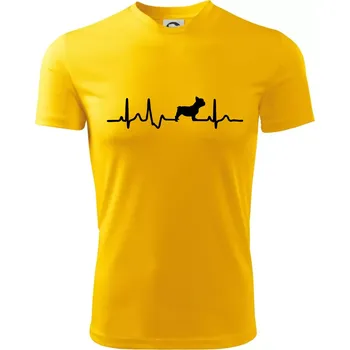 Chlapecké tričko EKG Francouzský buldoček z boku - Dětské triko sportovní (dresovina) - 122 cm/6 let ( Žlutá )