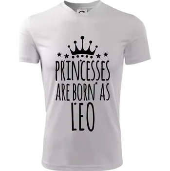 Princesses are born as Leo - Lev - Dětské triko sportovní (dresovina) - 146 cm/10 let ( Bílá )